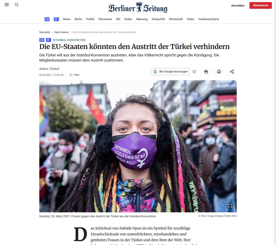 Berliner Zeitung: Die Istanbul-Konvention war zu retten.